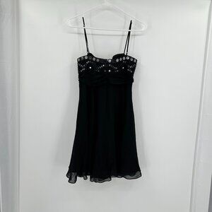BCBG Max Azria Black Sequin Cocktail Dress Halter top US size 6